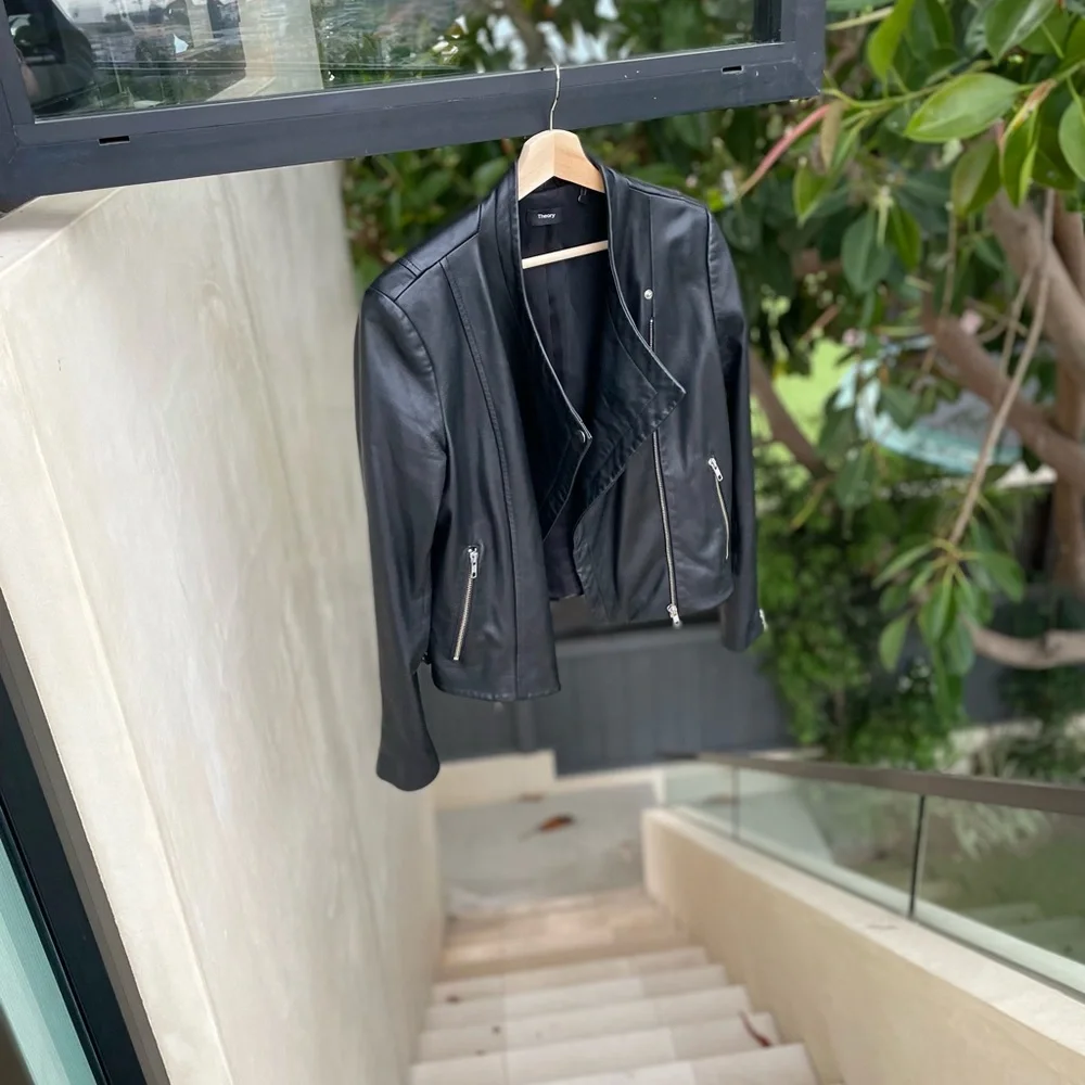 theory leather moto jacket - Picture 7 of 16